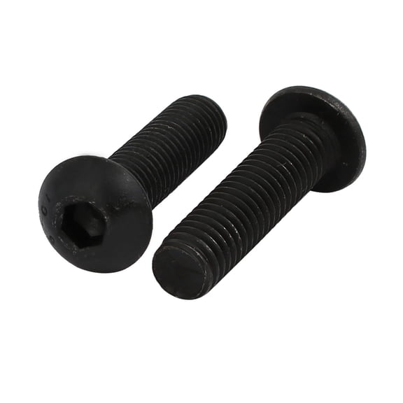 2pcs M8x30mm 10.9 Grade Button Head Hex Socket Left Hand Thread Screw Bolt