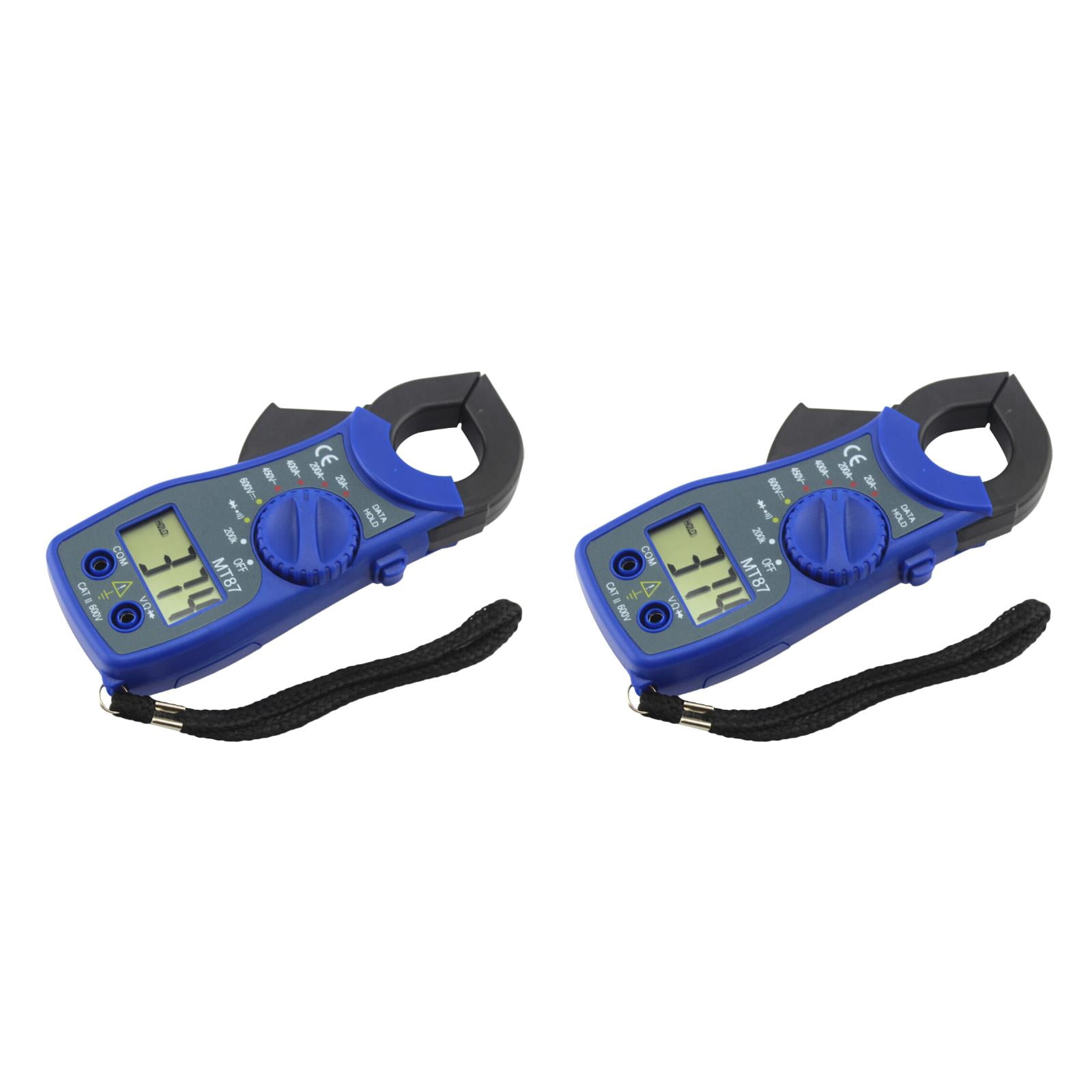 2pcs MT87 Blue Digital Multimeter Clamp Meter Current Clamp Pincers Current Voltage Tester