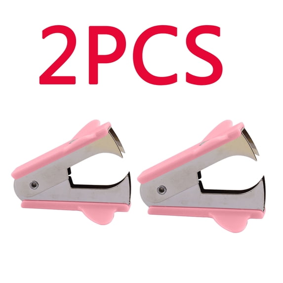 2pcs Macaron Color Mini Nail Puller, Portable Labor-Saving Staple Remover for Financial Office, Universal Lightweight Nail Remover Tool for Desk and Document Work, Compact Staple Puller, Pink