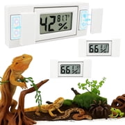 2pcs Magnetic Reptile Thermometer and Humidity Gauge for Terrariums and Breeding Tanks white