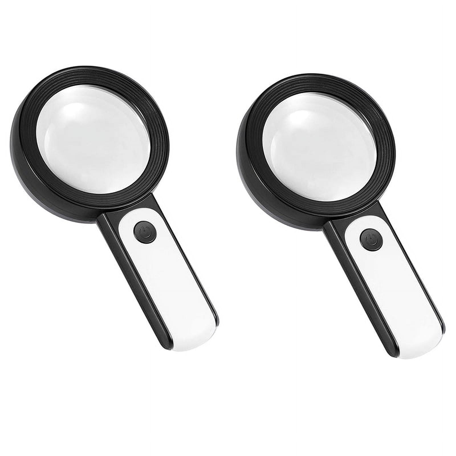 2pcs Magnifier with 18 LED Light -30X Hand Magnifier Reading Magnifier ...