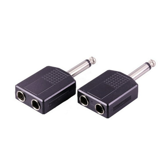 RENACLIPY 2-Pack 6.35mm Stereo to Dual Mono Audio Adapter Connectors, Double Mono Jack for Professional Audio Equipment