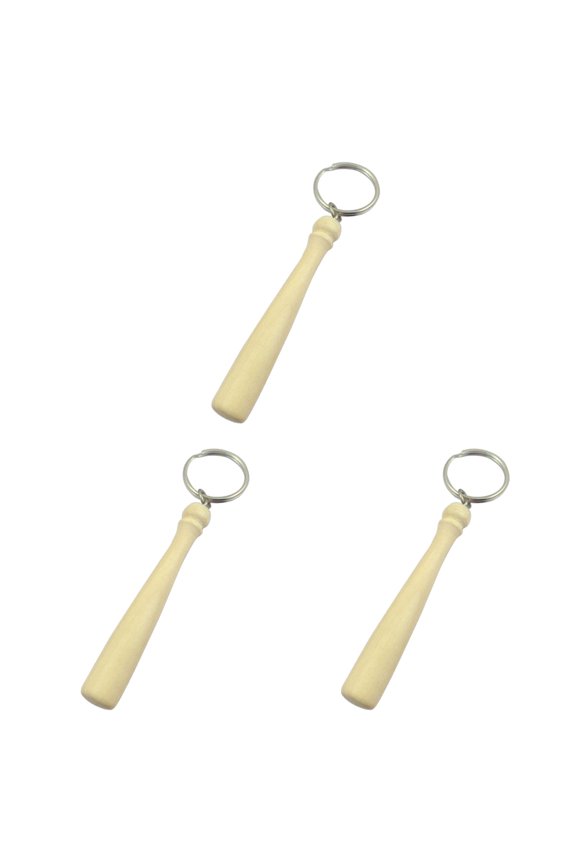 2pcs Wooden Key Chain Set with Hooks for Men, Creative Baseball Design Keyrings for Keys and Keyfobs