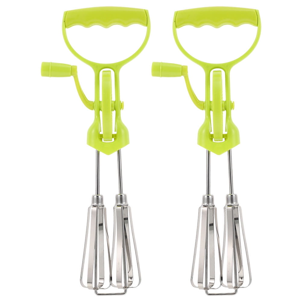 2pcs Manual Egg Beater Hand Crank Egg Blender Mixer MultiFunctional