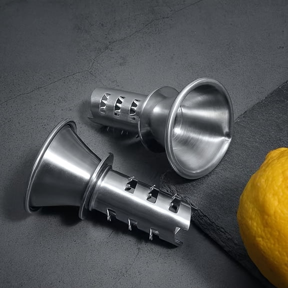 2pcs Manual Fruit Juicer Stainless Steel Lemon & Orange Press with Pulp Separator, Handheld Juice Extractor for Fresh Homemade Juice