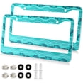 thumbnail image 1 of 2pcs Marine Dolphins Pattern License Plate Frame for Car Accessories Rustproof License Plate Cover with Screws for US Vehicles 12x6 Inch（7） Home Decor, 1 of 7