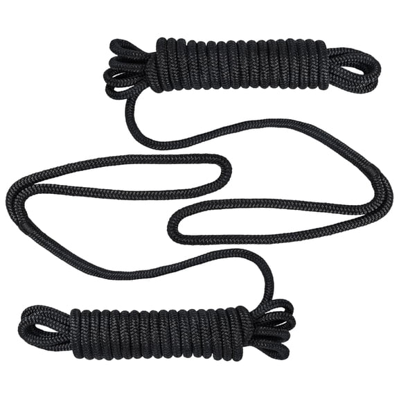 2pcs Marine Nylon Mooring Lines 9.5MM Diameter Double Braided Construction 15 Inch Pre Spliced Rings Ideal For Docking A