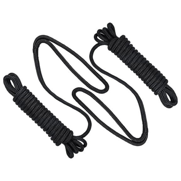 2pcs Marine Nylon Mooring Lines 9.5MM Diameter Double Braided Construction 15 Inch Pre Spliced Rings Ideal For Docking And Anchoring