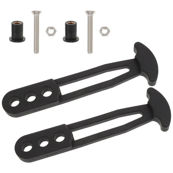 Black Rubber Straps with Buckle for Home Use 2pcs Adjustable Bands Fits Various Scenes 3 Holes