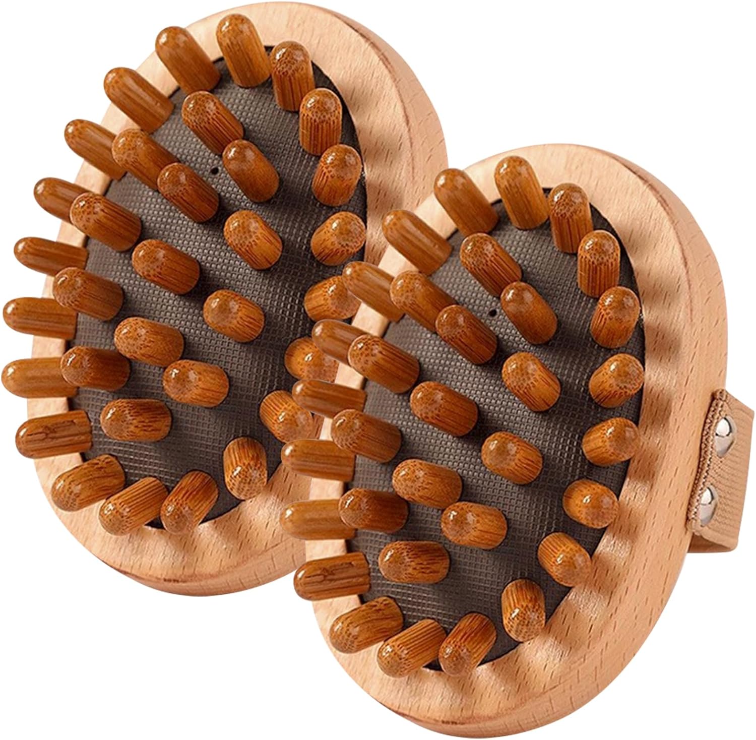 2 piezas, cepillo de masaje para abdomen, cepillo de masaje de madera para cuerpo y cuero cabelludo - Masajeador de celulitis de madera natural y peine gua sha para drenaje linfático, alivio del dolor muscular, modelado corporal