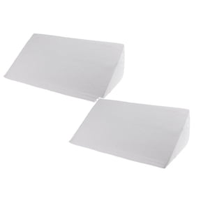2pcs Mbxmh White Bed Wedge Pillow Set for Adults & Seniors - High Density Foam Incline Cushion for Acid Reflux, Back Pain, Snoring, Leg Elevation and Sleeping Support