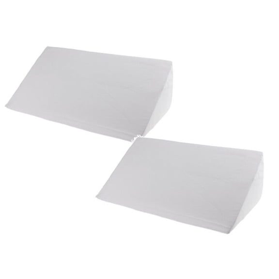 2pcs Mbxmh White Bed Wedge Pillow Set for Adults & Seniors - High Density Foam Incline Cushion for Acid Reflux, Back Pain, Snoring, Leg Elevation and Sleeping Support