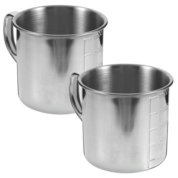 2pcs Measuring Cups Stainless Steel Scale Measuring Cups Rice Measuring Cups with Handles