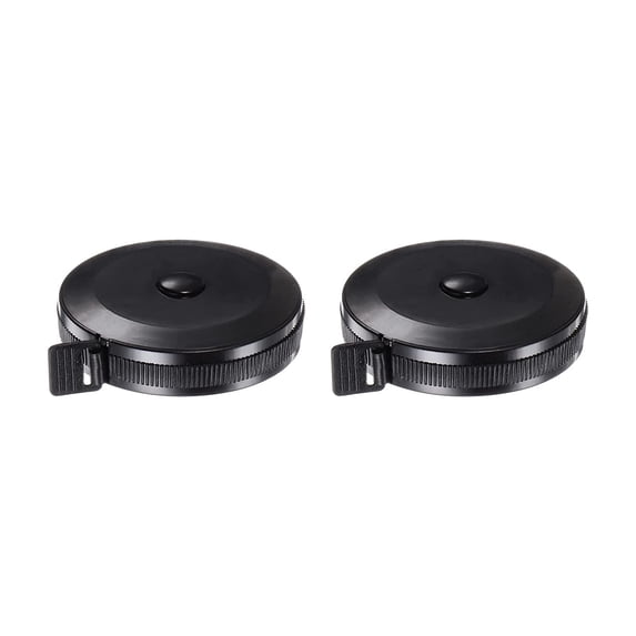 2pcs Measuring Tape 1.5M/60-inch Round Retractable Tailors Tape Measure Pocket Size for Body, Fabric, Sewing and Crafts Measurements, Black