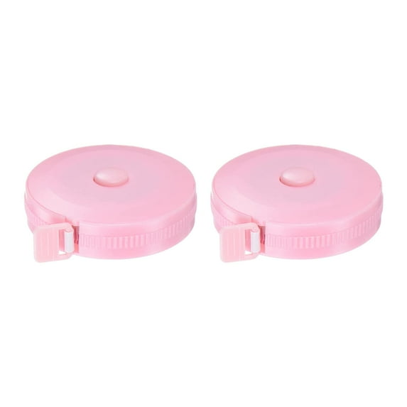 2pcs Measuring Tape 1.8M/70-inch Round Retractable Tailors Tape Measure Pocket Size for Body, Fabric, Sewing and Crafts Measurements, Light Pink