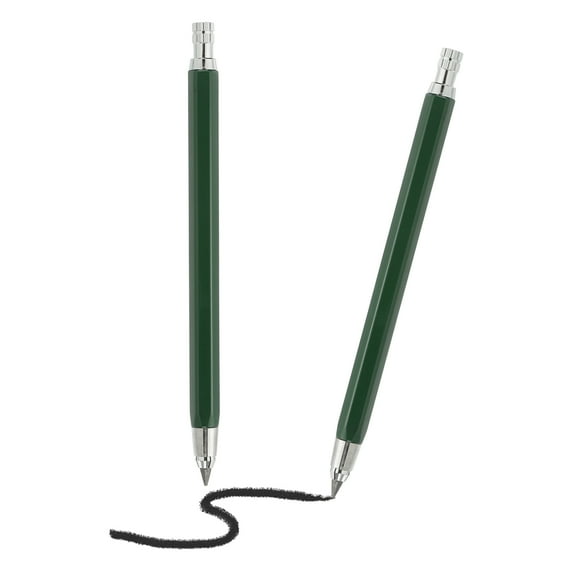 2Pcs Mechanical Pencil 4.0mm, Pencils Mechanical Holder Large Automatic Plastic Holder with Sharpener for Graphite Pencil Drawing Art Sketching Woodworking, Green