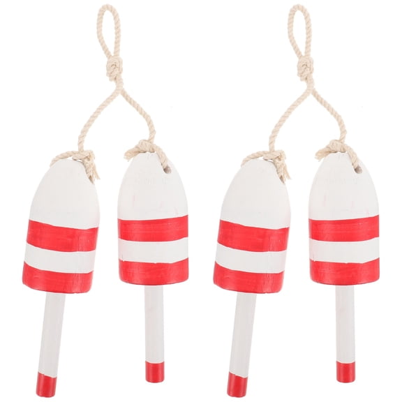 2pcs Mediterranean Style Wooden Wall Floats Nautical Vintage Hanging Decor for Coastal Home and Beach Theme
