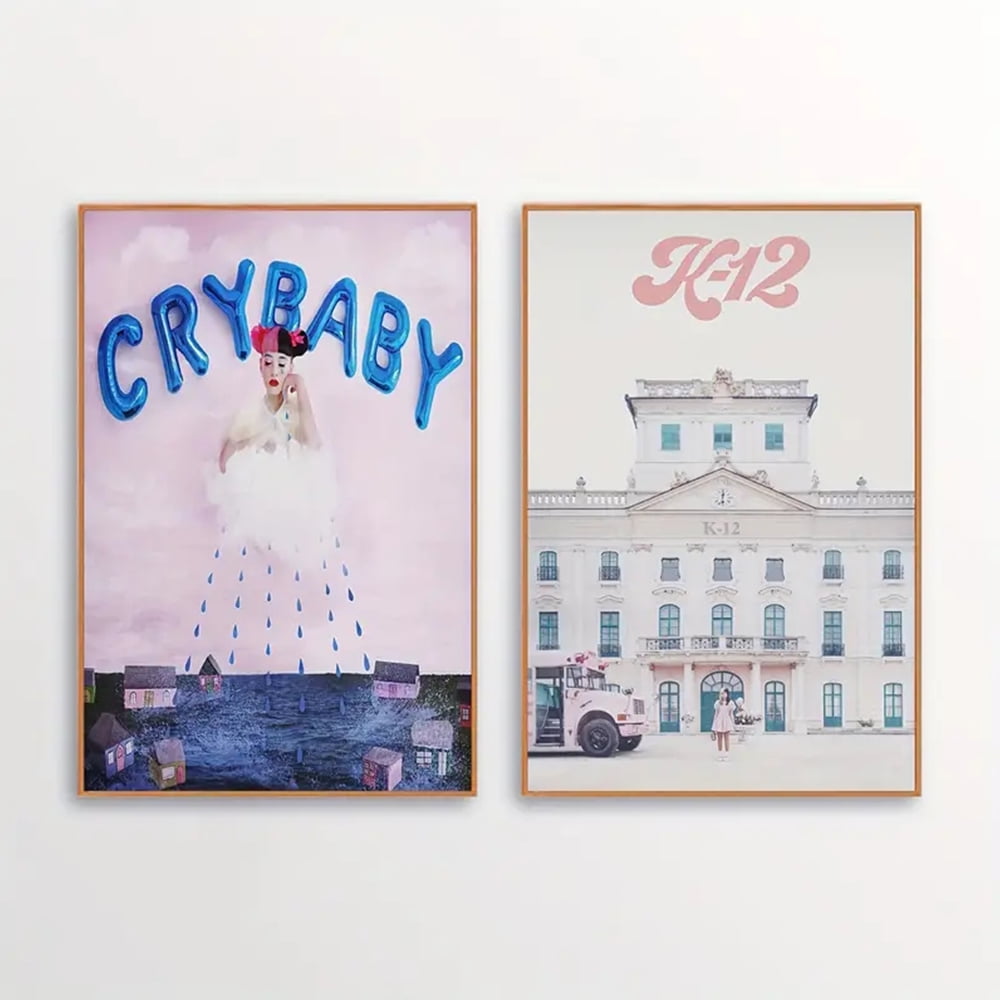 2pcs Melanie Martinez K12 Cry Baby Album Decorative Painting, Canvas 21x30cm, Waterproof Wall Art for Home Decor, No Frame