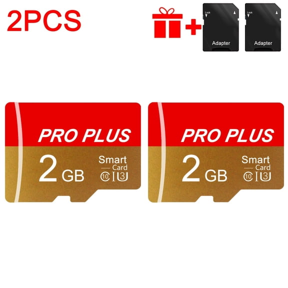 2pcs Memory Card 128GB 64GB 32GB 16GB With Adapter, High Speed Memory Card 4GB 2GB 1GB, U3 C10 A1 Memory TF Card For Tablet/Camera/Mobile Phone/Camera/Car Audio/Game Console -Real Capacity