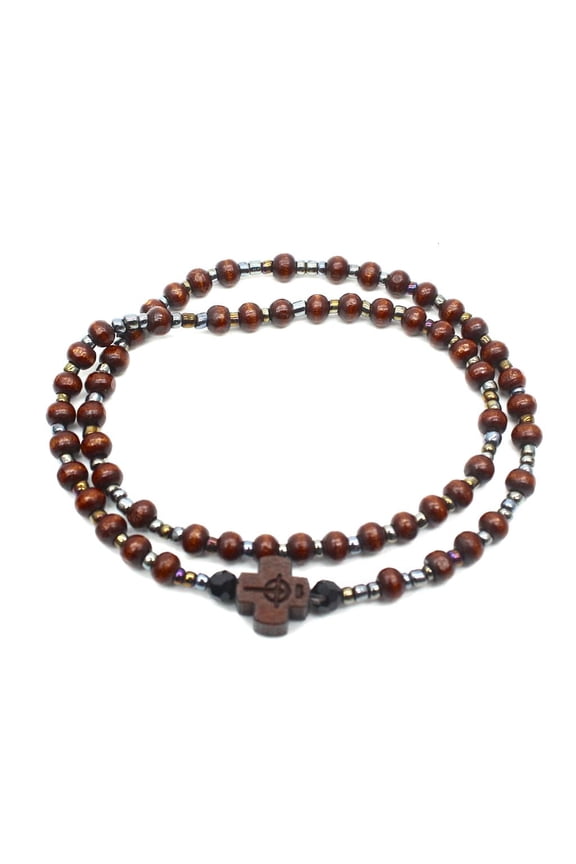 2pcs Men Wooden Beads for Bracelets Chain Catholic Women Yoga