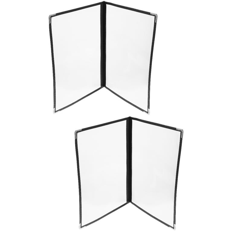 2PCS 8.5 X 11 Inch Menu Covers 6 Page 12 View, Transparent