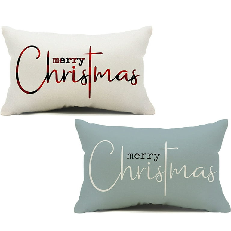 Grey Christmas Pillow Covers, Farmhouse Christmas Decorations