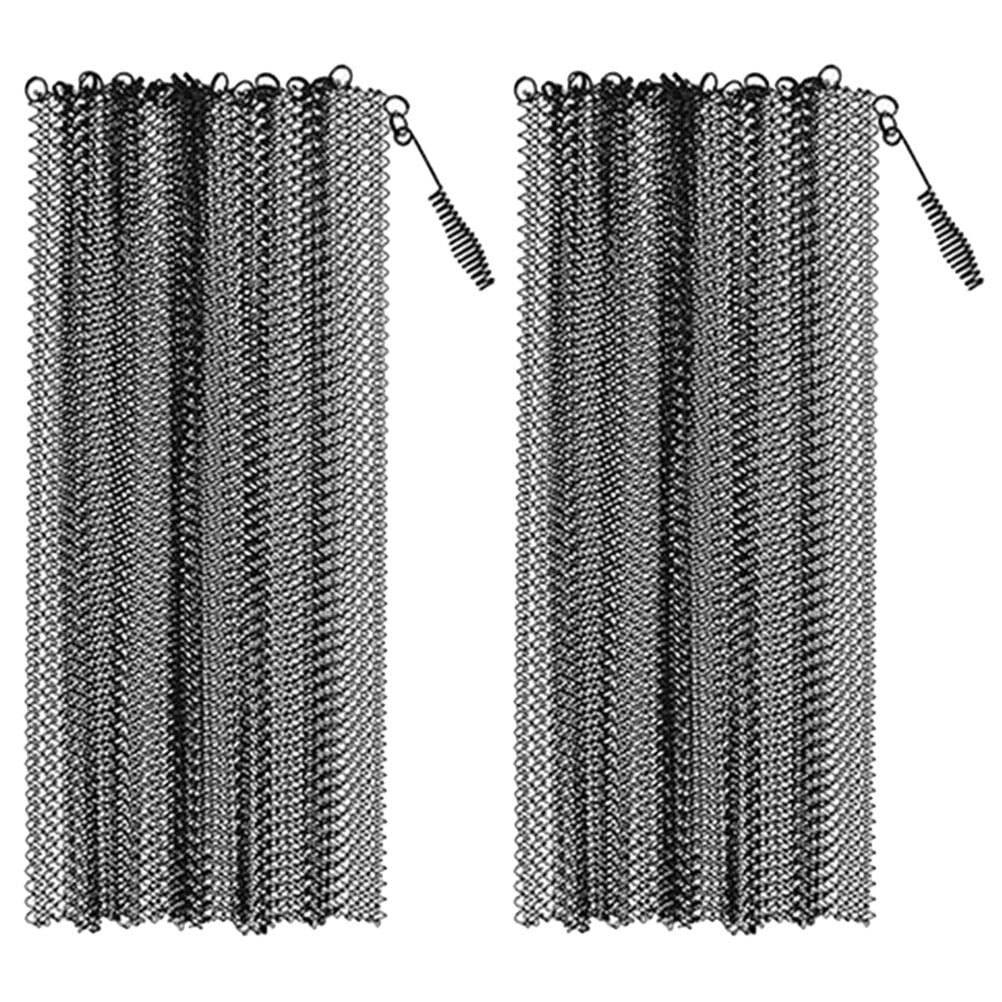 2pcs Mesh Fireplace Screen Curtains Metal Fireplace Screen Panels for Home