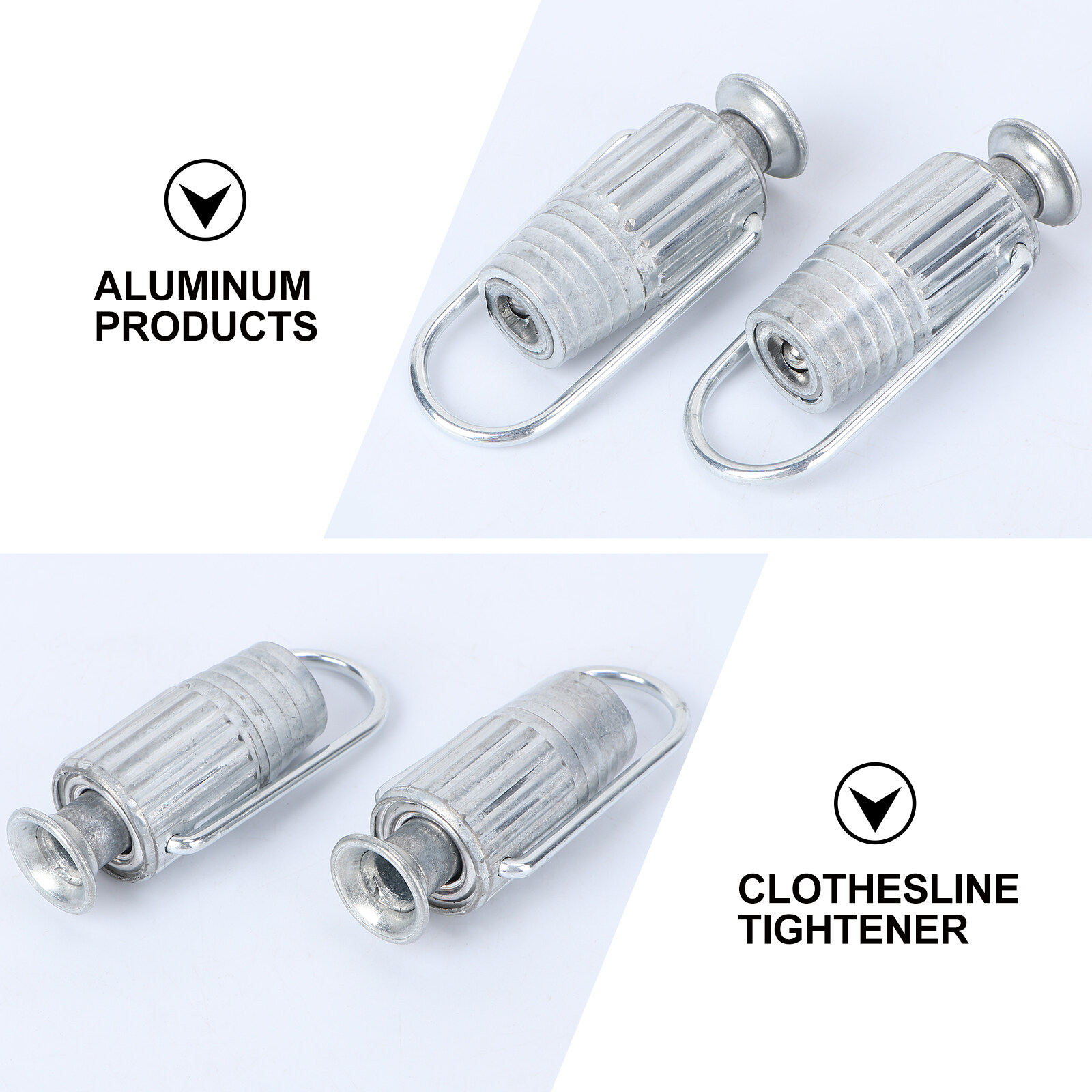 2pcs Metal Clothesline Tightener Aluminium Clothes Line Grips Household
