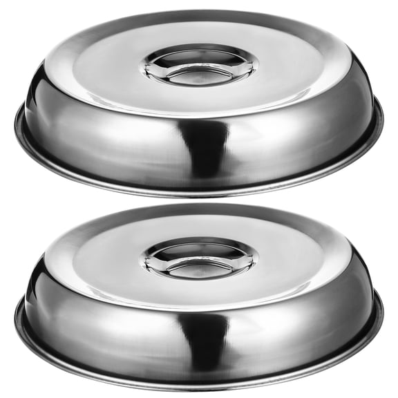 2pcs Metal Cover Stainless Steel Griddle Basting Cover Steak Burger Dome Cover Preservation Cover for Home Kitchen 22CM