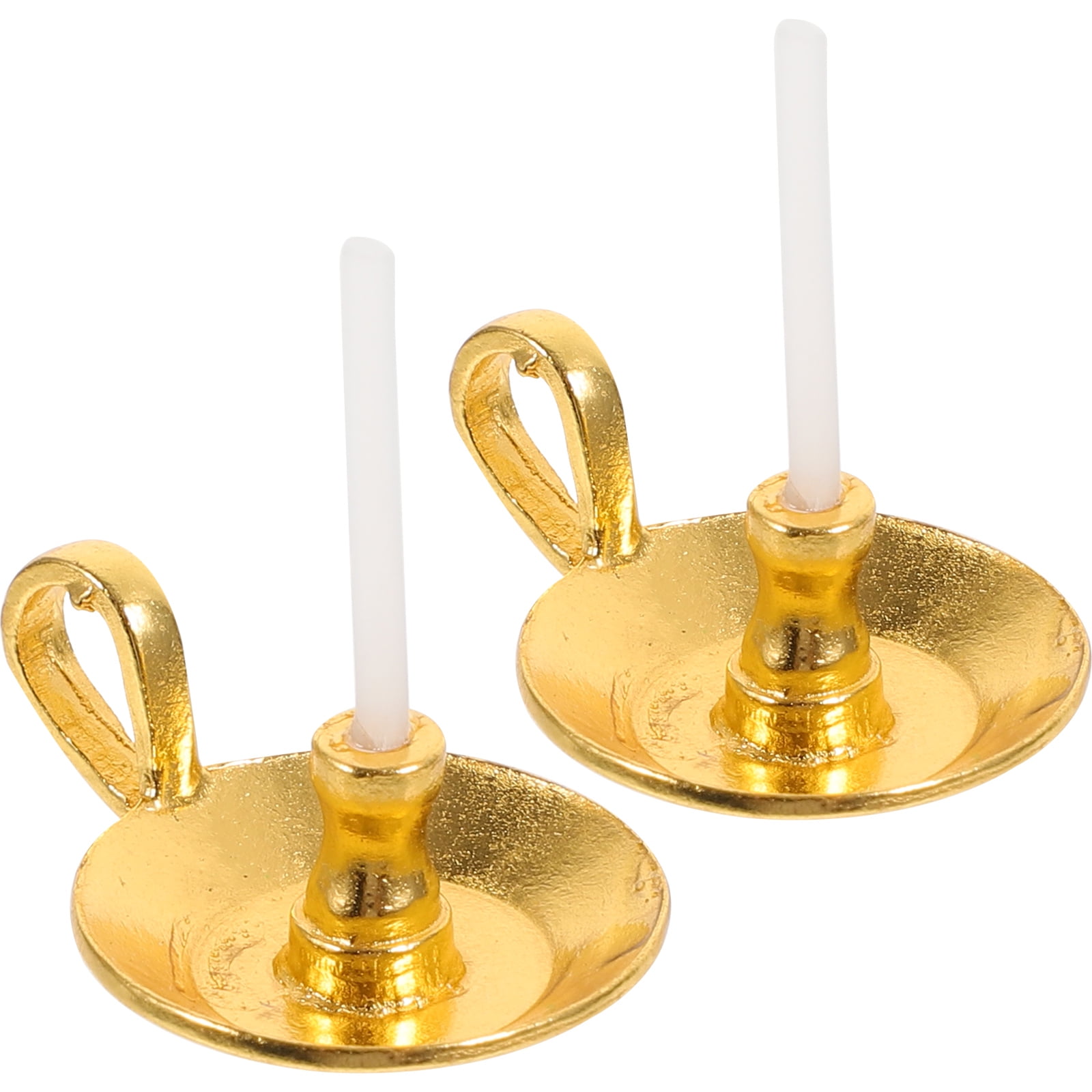 2pcs Metal Doll House Candlestick Mini Candlestick Model Doll House Candle Holder for DIY Walmart