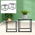 thumbnail image 1 of 2pcs Metal End Table Black 13.8in 15.7in Square Side Table Living Room Bedroom Portable Sofa Table Legs Outdoor Indoor Tray Coffee End Table for Balcony Office, 1 of 9