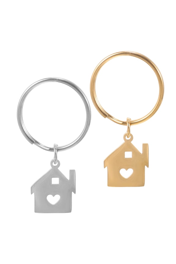 2pcs Metal Engraving Keychain Polished Keychain Charm Precision Stainless Steel House Key Pendant Key Ring For House Keys Keychain For Bag Key Decoration