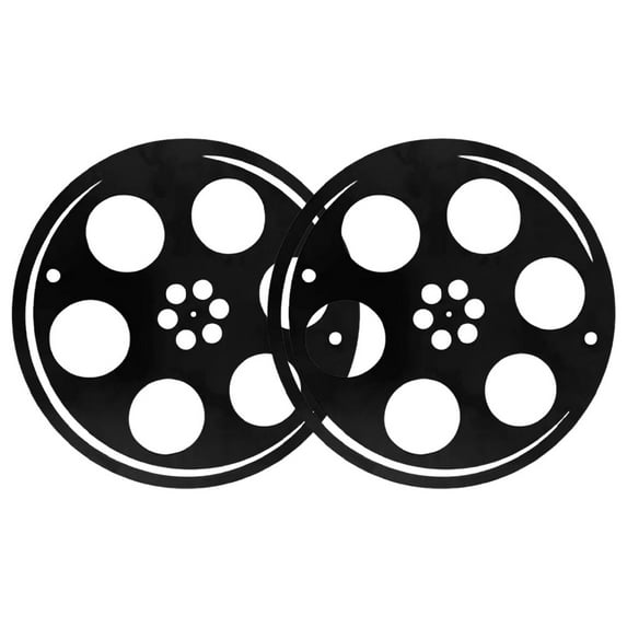 2pcs Metal Film Reel Wall Decor Vintage Style Movie Theater Wall Art Pendant Antique Metal Film Reel Wall Sign Decoration