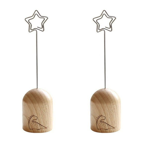Supvox Note Clips Metal Memo Clip Wood 2Pcs