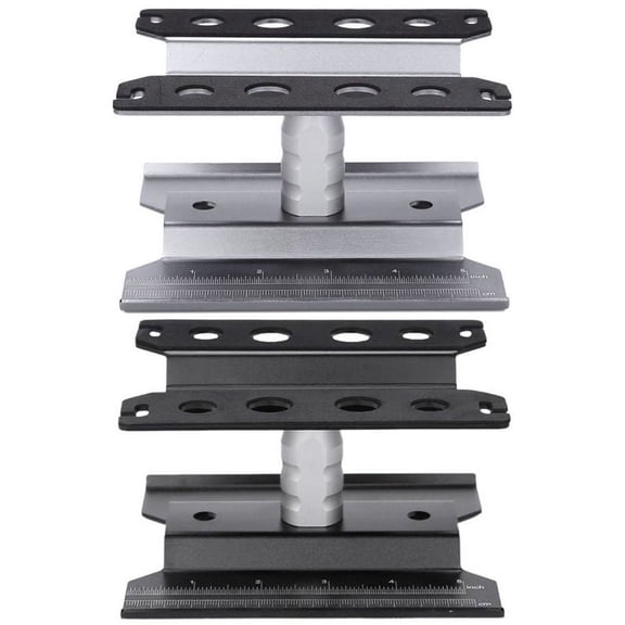 2pcs Metal RC Car Workstation Work Stand Repair 360 Degree Rotation for 1/8 1/10 1/12 1/16 Scale Models - Grey & Black