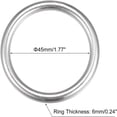 thumbnail image 1 of 2pcs Metal Rings Seamless 304 Stainless Steel Rust Ring Steel Ring Welded O-Rings Circle Ring Round Ring 45X6MM, 1 of 8