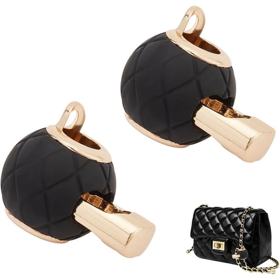 2pcs Metal Toggle Ball Spring Stopper for Long Chain Adjustment Lock Clasps Round Croosbody Chain Buckle Single Hole String Cord Lock with Cord Tab Ball Hole: 0.16x0.18 Inch Black diy