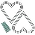 thumbnail image 1 of 2pcs Metal Wreath Rings Heart Wreath Wire Rings Florist Wreath Rings  with 20  Ties Home Deco Supplies DIY Crafts Wedding, 1 of 8