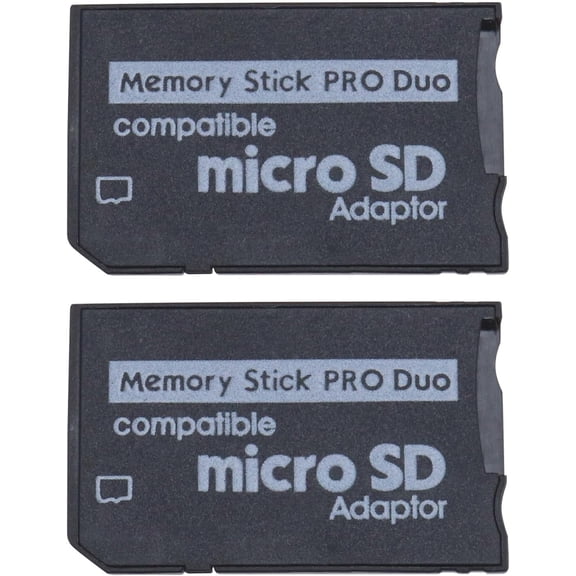 2pcs Micro SD to Pro Duo Memory Card Adapter Card Slot Riser Adapter Memory Card Holder Adapter Compatible with Sony Cameras PSP 1000 2000 3000