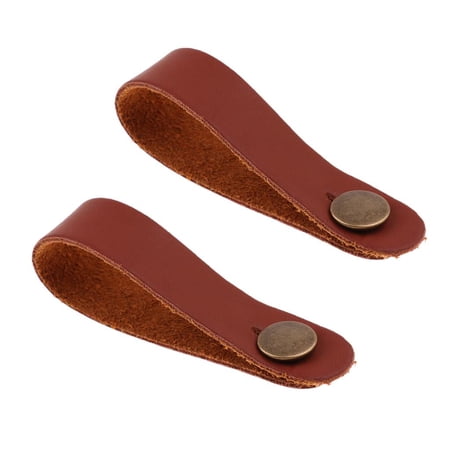 2pcs Microfiber Leather Strap Hook for Acousitc Guitar Headstock Tie Musical Instrument Parts Brown