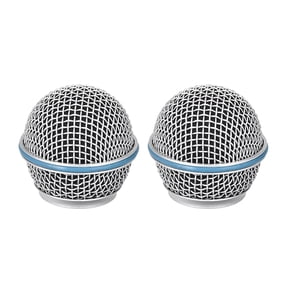 2pcs Microphone Ball Head Mesh Grill with Black Inside Foam Filter