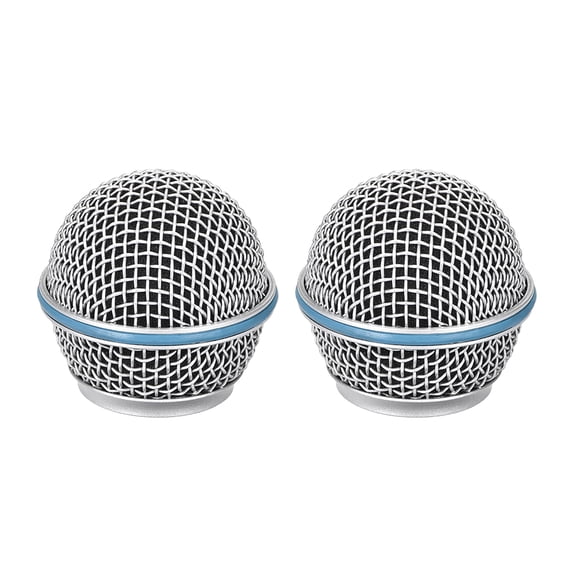 2pcs Microphone Ball Head Mesh Grill with Black Inside Foam Filter