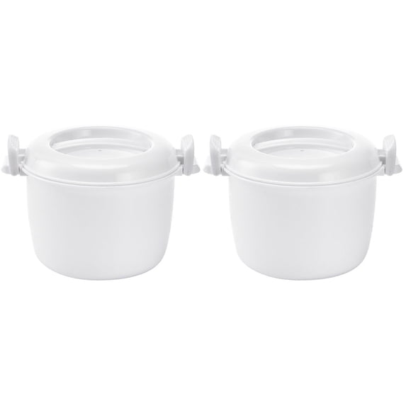 Microwave Rice Cooker Blue Home Supply for Veggies Noodles 2Pcs