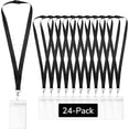 thumbnail image 1 of 24-pack Black Breakaway Lanyards with Waterproof Badge Holders, Polyester Neck Straps for ID Cards, Events, Office, and Schools, 1 of 8