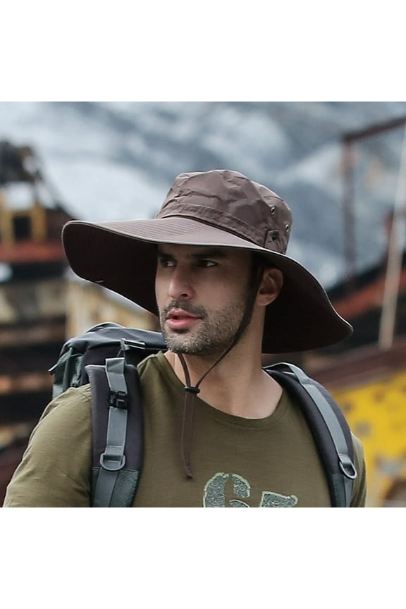 2pcs Mightlink Men Wide Brim Panama Roll up Hat Belt Buckle Fedora Beach Sun Hat UPF50+