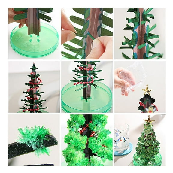 2pcs Mini Christmas Tree Magic Growing, Paper Tree DIY Growing Kit/Ornaments Decoration Toy Novelty Xmas Gift Boys Girls Science Kits & Toys Learning Guide