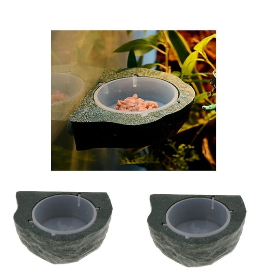 2pcs Mini Feeding Ledge For Gecko Diet, Food or Cup Bowl