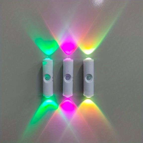 2pcs Mini LED Motion-Activated Lights, Adjustable RGB Colors, Rechargeable Via USB, Ideal for Indoor Use, Perfect for Bedrooms, Offices, And Staircase Ambient I