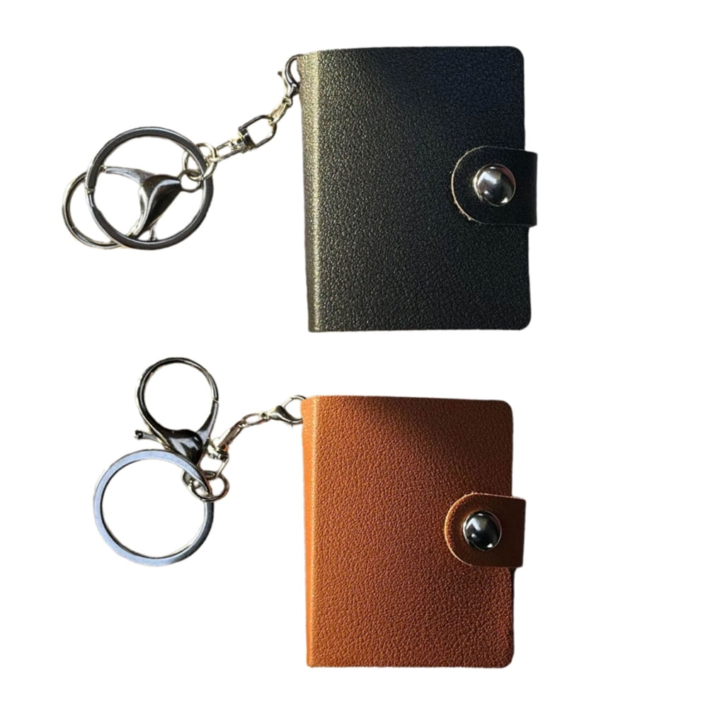 2pcs Mini Leather Photo Album KeyRings Stylishs Designs Photo Key Chain ...