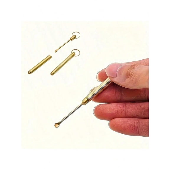 2pcs Mini Metal Ear Spoon Set with Keychain - Portable Reusable Ear Cleaning Tool for Travel, School & Home Essentials